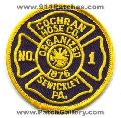 Cochran Fire Hose Company Number 1 Sewickley (Pennsylvania)
Scan By: PatchGallery.com
Keywords: co. no. #1 pa.