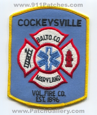 Cockeysville Volunteer Fire Company Baltimore County Patch (Maryland)
Scan By: PatchGallery.com
Keywords: vol. co. department dept. balto. est. 1896