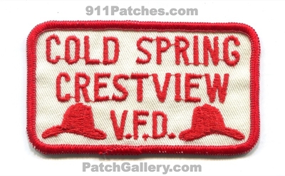 Cold Spring Crestview Volunteer Fire Department Patch (Kentucky)
Scan By: PatchGallery.com
