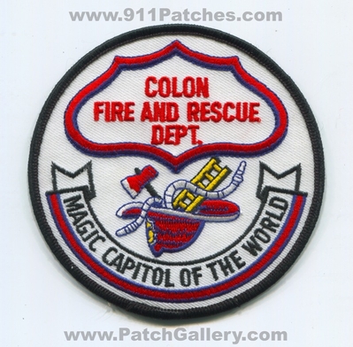 Colon Fire and Rescue Department Patch (Michigan)
Scan By: PatchGallery.com
Keywords: & dept. magic capitol of the world