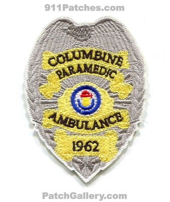 Columbine Ambulance Service Paramedic Patch (Colorado)
[b]Scan From: Our Collection[/b]
Keywords: ems 1962