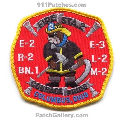 Columbus Fire Department Station 2 Patch (Ohio)
Scan By: PatchGallery.com
Keywords: dept. sta. company co. engine e2 e-2 e3 e-3 rescue r2 r-2 battalion chief bn. batt. b1 ladder l2 l-2 medic ambulance m2 m-2 courage pride