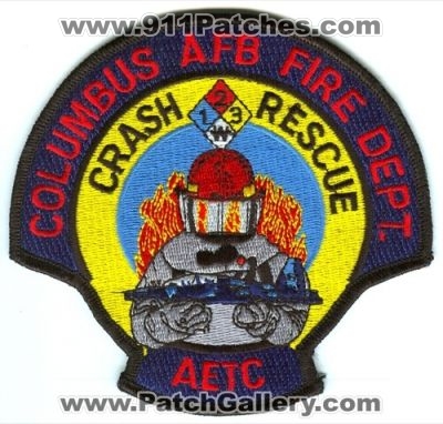 Columbus Air Force Base AFB Fire Department AETC Crash Rescue USAF Military Patch (Mississippi)
Scan By: PatchGallery.com
Keywords: dept. cfr arff aircraft airport firefighter firefighting