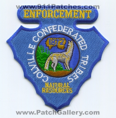 Colville Confederated Tribes Natural Resources Enforcement Patch (Washington)
Scan By: PatchGallery.com
Keywords: tribal indian police department dept. dnr