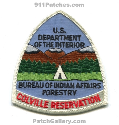 Colville Reservation Bureau of Indian Affairs Forestry Forest Fire Patch (Washington)
Scan By: PatchGallery.com
Keywords: tribe tribal bia department dept. of the interior doi