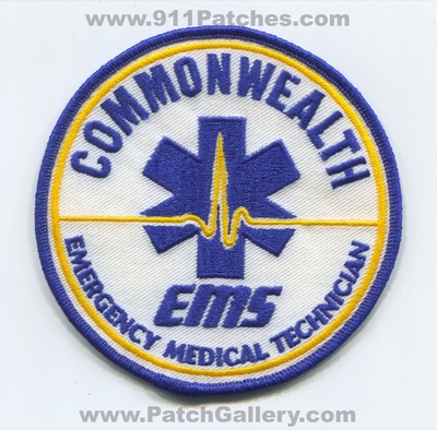 Commonwealth Emergency Medical Services EMS EMT Patch (Massachusetts)
Scan By: PatchGallery.com
Keywords: ambulance technician