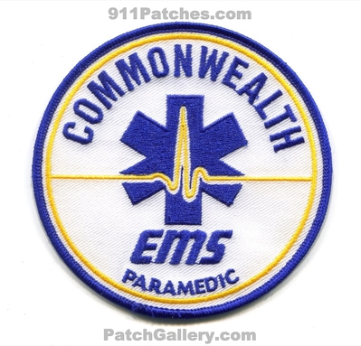 Commonwealth Emergency Medical Services EMS Paramedic Patch (Massachusetts)
Scan By: PatchGallery.com
Keywords: ambulance
