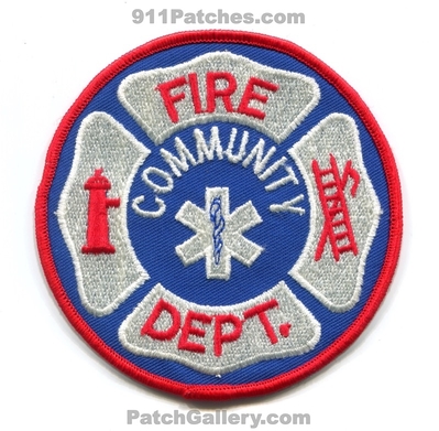 Community Fire Department EMS Patch (Texas)
Scan By: PatchGallery.com
Keywords: ambulance dept.