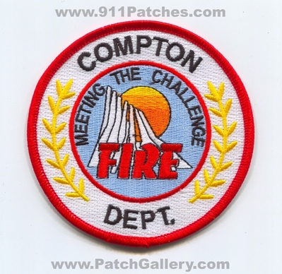 Compton Fire Department Patch (California)
Scan By: PatchGallery.com
Keywords: dept. meeting the challenge