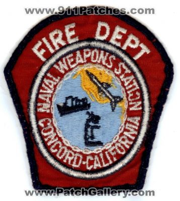 Concord Naval Weapons Station Fire Department (California)
Thanks to PaulsFirePatches.com for this scan.
Keywords: dept. nws usn navy