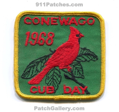 Conewago District Cub Day 1968 Patch (Pennsylvania)
Scan By: PatchGallery.com
