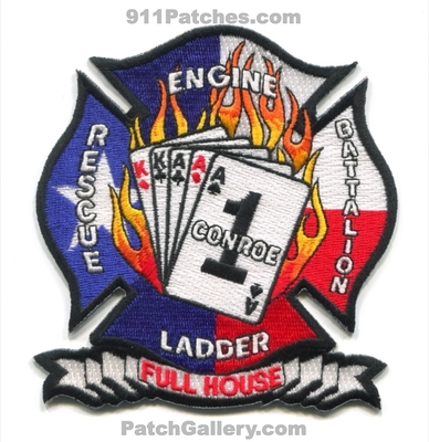 Conroe Fire Department Station 1 Patch (Texas)
Scan By: PatchGallery.com
Keywords: dept. rescue engine ladder truck battalion company co. full house