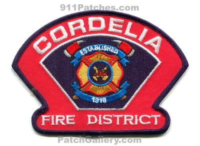 Cordelia Fire District Patch (California)
Scan By: PatchGallery.com
Keywords: dist. department dept.