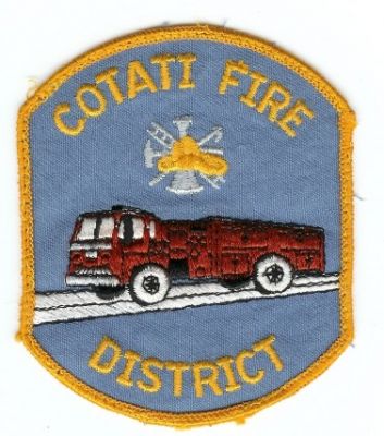 Cotati Fire District
Thanks to PaulsFirePatches.com for this scan.
Keywords: california