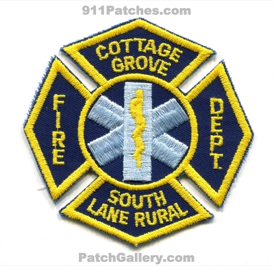 Cottage Grove South Lane Rural Fire Department Patch (Oregon)
Scan By: PatchGallery.com
Keywords: dept.