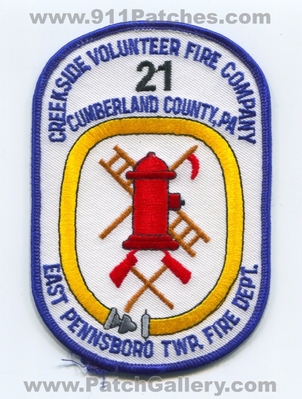 Creekside Volunteer Fire Company 21 East Pennsboro Township Fire Department Cumberland County Patch (Pennsylvania)
Scan By: PatchGallery.com
Keywords: vol. co. twp. dept. pa