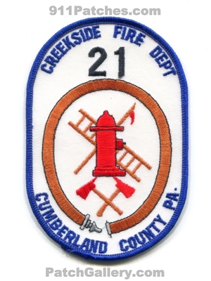Creekside Fire Department Company 21 Cumberland County Patch (Pennsylvania)
Scan By: PatchGallery.com
Keywords: dept. co. number no. #21