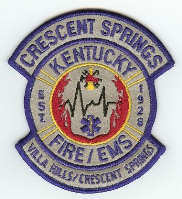 Crescent Springs Fire EMS
Thanks to PaulsFirePatches.com for this scan.
Keywords: kentucky villa hills