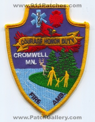 Cromwell Fire Ambulance Department Patch (Minnesota)
Scan By: PatchGallery.com
Keywords: amb. dept. mn. courage honor duty