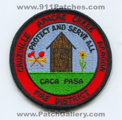 Cruzville Apache Creek Aragon Fire District Patch (New Mexico)
Scan By: PatchGallery.com
Keywords: dist. department dept. protect and serve all caca pasa