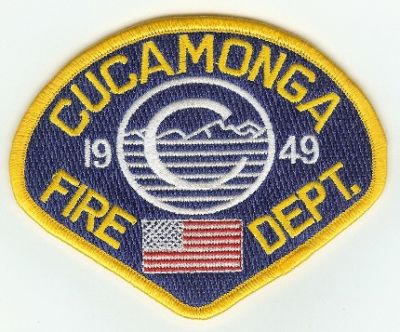 Cucamonga Fire Dept
Thanks to PaulsFirePatches.com for this scan.
Keywords: california department