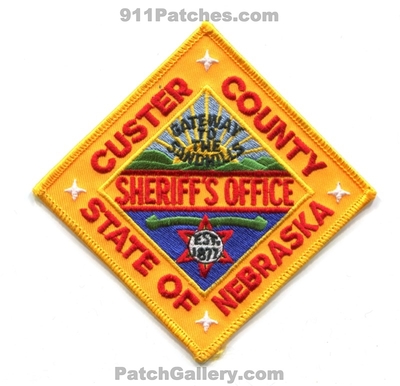 Custer County Sheriffs Office Patch (Nebraska)
Scan By: PatchGallery.com
Keywords: co. department dept. gateway to the sandhills est. 1872