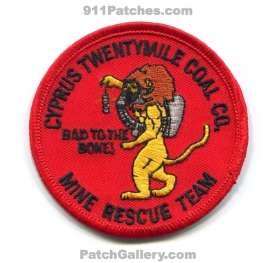 Cyprus Twentymile Coal Company Mine Rescue Team Patch (Colorado)
[b]Scan From: Our Collection[/b]
Keywords: co. bad to the bone!