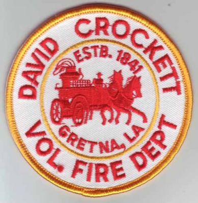 David Crockett Vol Fire Dept (Louisiana)
Thanks to Dave Slade for this scan.
Keywords: volunteer department gretna