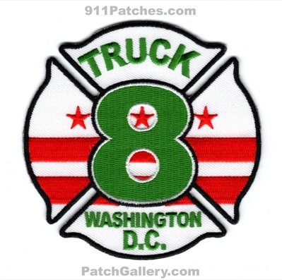 District of Columbia Fire Department DCFD Truck 8 Patch (Washington DC)
Scan By: PatchGallery.com
[b]Patch Made By: 911Patches.com[/b]
Keywords: dist. dept. d.c.f.d. company co. station