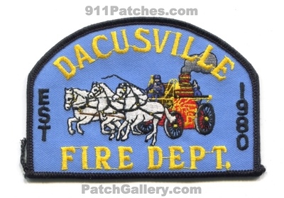 Dacusville Fire Department Patch (South Carolina)
Scan By: PatchGallery.com
Keywords: dept. est. 1980