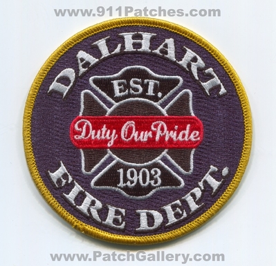 Dalhart Fire Department Patch (Texas)
Scan By: PatchGallery.com
Keywords: dept. est. 1903 duty our pride