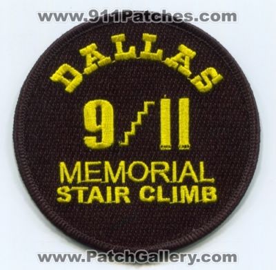 Dallas 9/11 Memorial Stair Climb Patch (Texas)
Scan By: PatchGallery.com
[b]Patch Made By: 911Patches.com[/b]
Keywords: 9-11 september 11th world trade center wtc department dept. sheriffs office fire ems police