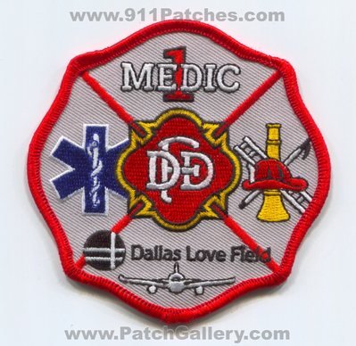Dallas Fire Department Medic 1 Love Field Airport EMS Patch (Texas)
Scan By: PatchGallery.com
Keywords: DFD D.F.D. Dept. Ambulance Paramedic