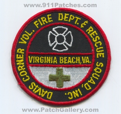 Davis Corner Volunteer Fire Department and Rescue Squad Inc Virginia Beach Patch (Virginia)
Scan By: PatchGallery.com
Keywords: vol. dept. & inc.