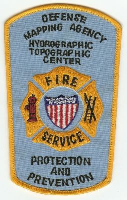 Defense Mapping Agency Fire Service
Thanks to PaulsFirePatches.com for this scan.
Keywords: maryland hydrographic topographic center