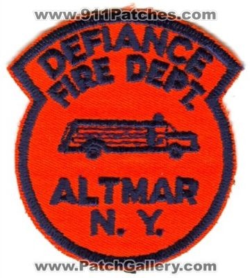 Defiance Fire Department Patch (New York)
[b]Scan From: Our Collection[/b]
Keywords: dept altmar