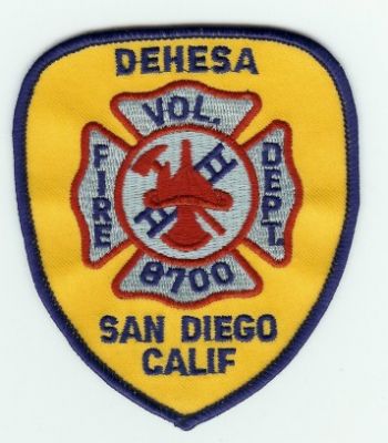 Dehesa Vol Fire Dept
Thanks to PaulsFirePatches.com for this scan.
Keywords: california volunteer department san diego