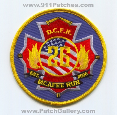 Dekalb County Fire Rescue Department Company 26 Patch (Georgia)
Scan By: PatchGallery.com
Keywords: Co. Dept. DCFR D.C.F.R. Station Mcafee Run - Est. 2006