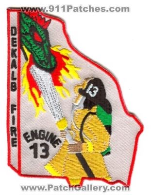 Dekalb County Fire Rescue Department Engine 13 Patch (Georgia)
[b]Scan From: Our Collection[/b]
[b]Patch Made By: 911Patches.com[/b]
Keywords: co. dept. company station