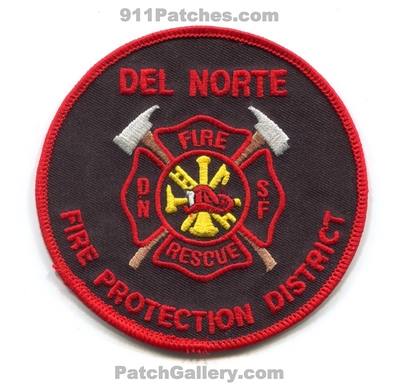 Del Norte Fire Protection District Patch (Colorado)
[b]Scan From: Our Collection[/b]
Keywords: prot. dist. department dept. rescue dn sf