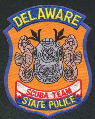 Delaware State Police SCUBA Team
Thanks to EmblemAndPatchSales.com for this scan.
Keywords: dive