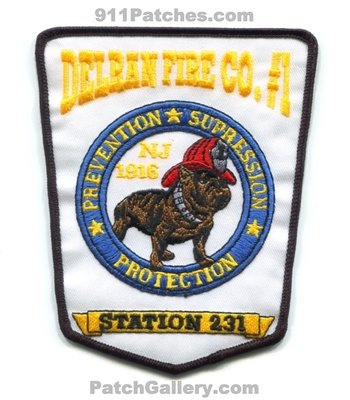 Delran Fire Company Number 1 Station 231 Patch (New Jersey)
Scan By: PatchGallery.com
Keywords: co. no. #1 department dept. prevention suppression protection 1916 bulldog
