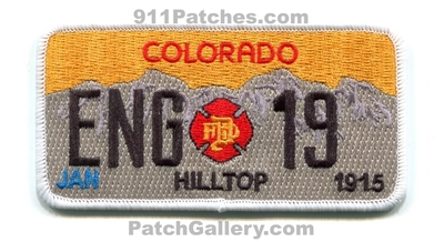 Denver Fire Department Engine 19 Patch (Colorado)
[b]Scan From: Our Collection[/b]
[b]Patch Made By: 911Patches.com[/b]
Keywords: dept. dfd d.f.d. company co. station jan 1915 hilltop