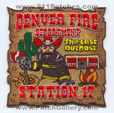 Denver Fire Department Station 17 Patch (Colorado)
[b]Scan From: Our Collection[/b]
Keywords: dept. dfd company co. the last outpost