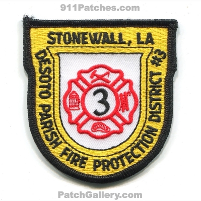 Desoto Parish Fire Protection District 3 Stonewall Patch (Louisiana)
Scan By: PatchGallery.com
Keywords: prot. dist. number no. #3 department dept.