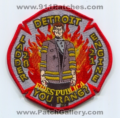 Detroit Fire Department Engine 21 Ladder 28 Patch (Michigan)
Scan By: PatchGallery.com
Keywords: dept. dfd company co. station you rang? fides publica