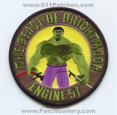 Detroit Fire Department Engine 57 Patch (Michigan)
Scan By: PatchGallery.com
Keywords: Dept. Company Co. Station The Beast of Brightmoor - The Incredible Hulk