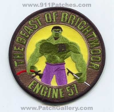 Detroit Fire Department Engine 57 Patch (Michigan)
Scan By: PatchGallery.com
Keywords: Dept. Company Co. Station The Beast of Brightmoor - The Incredible Hulk