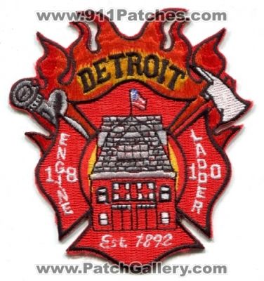 Detroit Fire Department Engine 18 Ladder 10 (Michigan)
Scan By: PatchGallery.com
Keywords: dept. company station