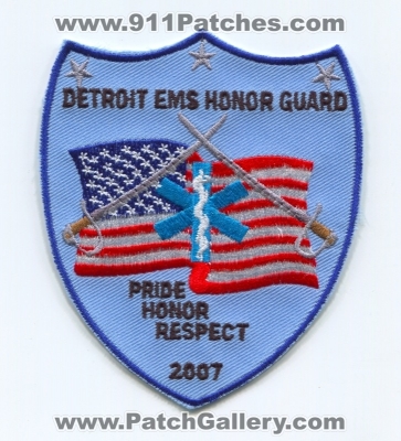Detroit Emergency Medical Services EMS Honor Guard Patch (Michigan)
Scan By: PatchGallery.com
Keywords: pride honor respect